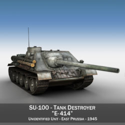 su-100 – e414 – soviet tank destroyer 3d model 3ds c4d lwo obj 314694