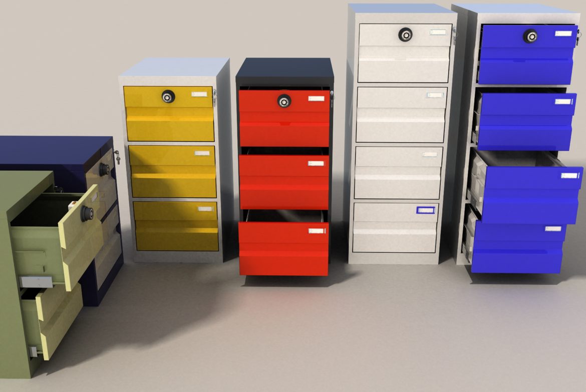 locker file cabinets 3d model 3ds max dwg obj 314915
