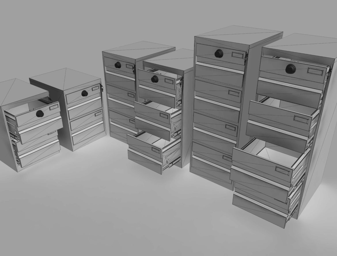 locker file cabinets 3d model 3ds max dwg obj 314925