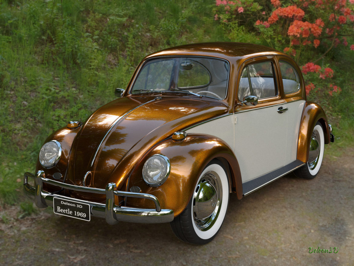golden beetle fusca 1969 3d model max fbx c4d lxo ma mb  obj 315596