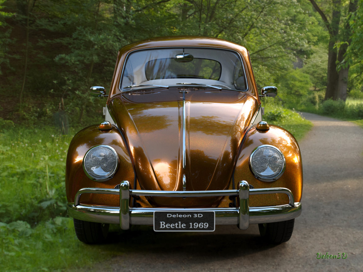 golden beetle fusca 1969 3d model max fbx c4d lxo ma mb  obj 315598