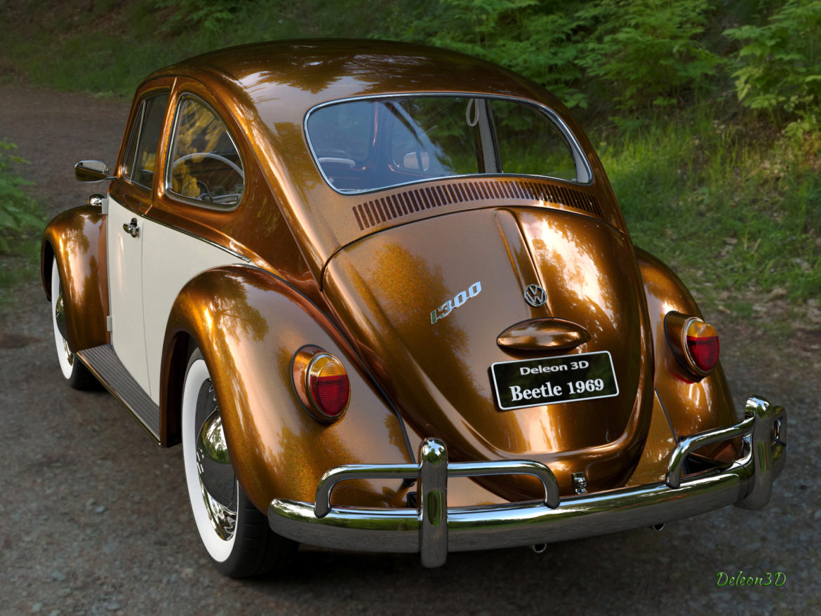 golden beetle fusca 1969 3d model max fbx c4d lxo ma mb  obj 315601