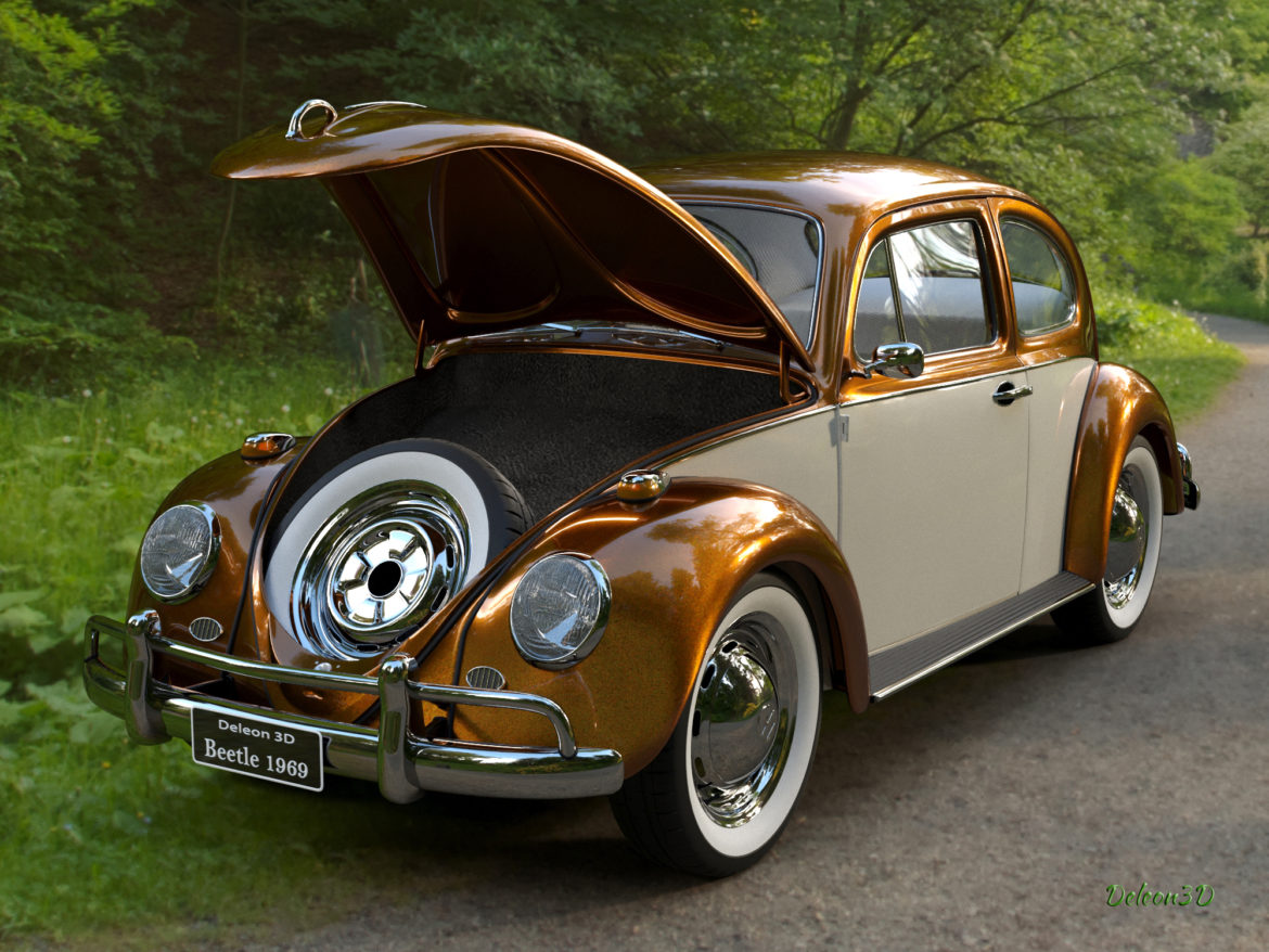 golden beetle fusca 1969 3d model max fbx c4d lxo ma mb  obj 315602