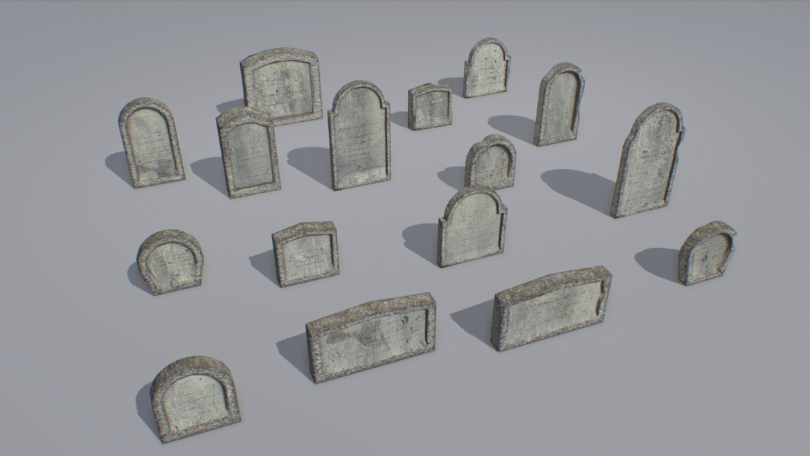 gravestones pack 1 3d model fbx obj 319328