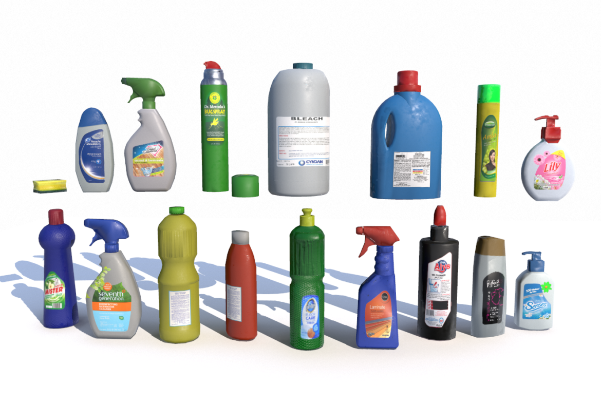 cleaning products pbr 3d model fbx obj 319352