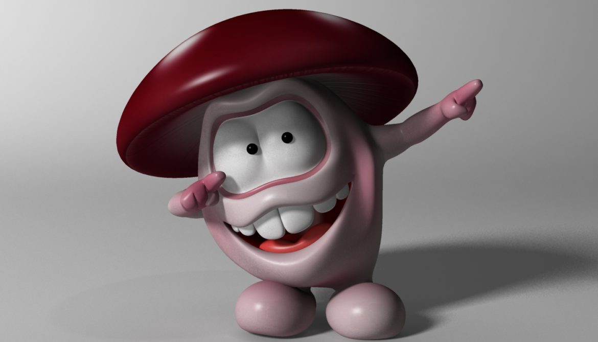 cartoon mushroom character rigged and animated 3d model 3ds max fbx  obj 320509