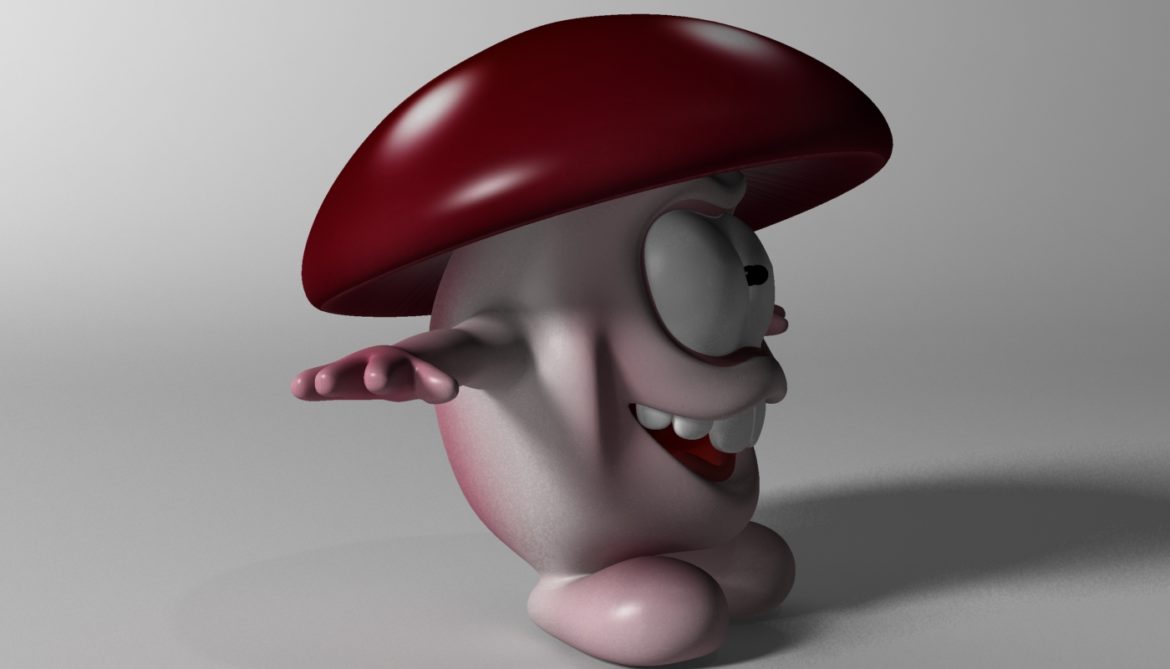 cartoon mushroom character rigged and animated 3d model 3ds max fbx  obj 320511