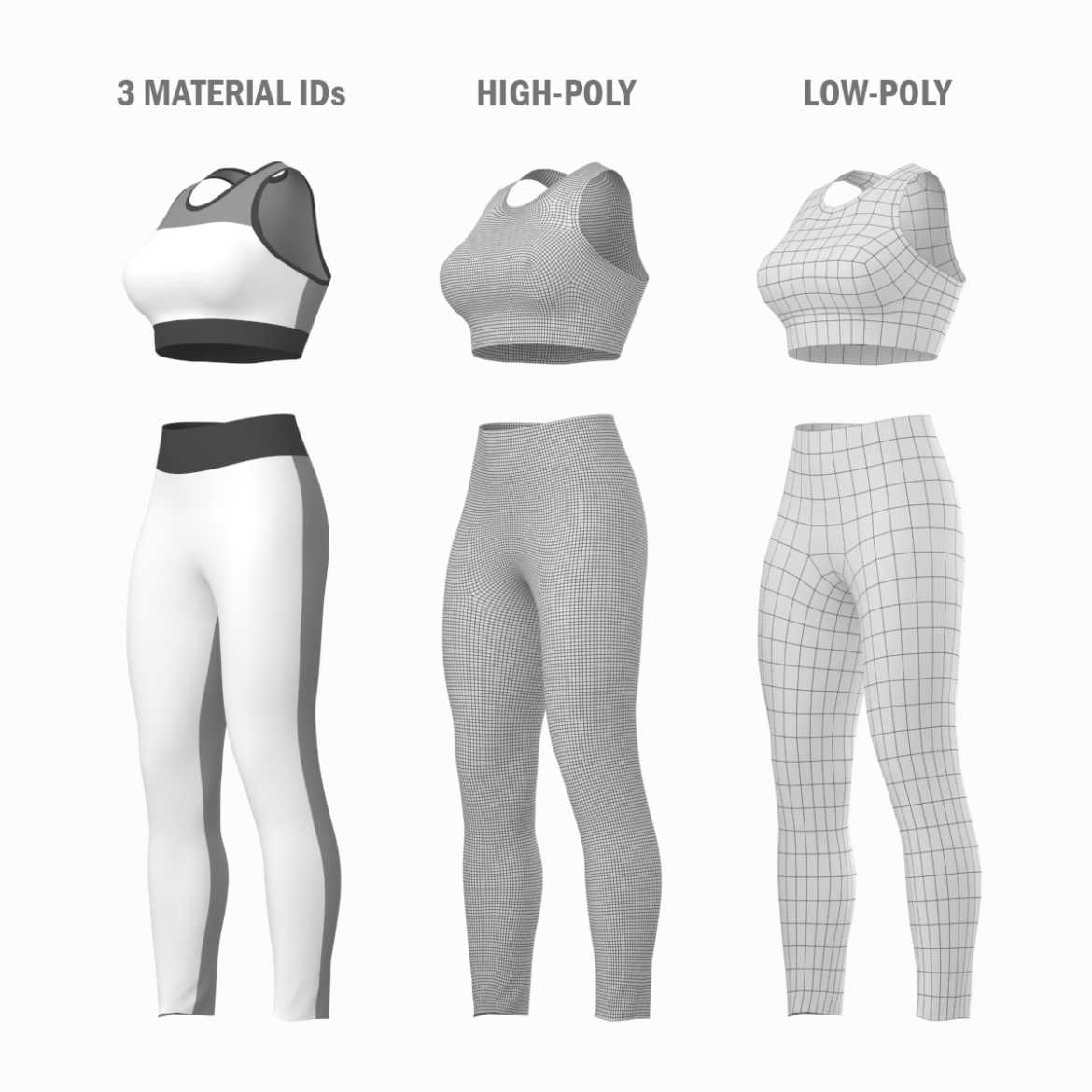 woman sportswear 6 base mesh design kit 3d model 3ds max fbx blend c4d dae ma mb  obj ztl 321043
