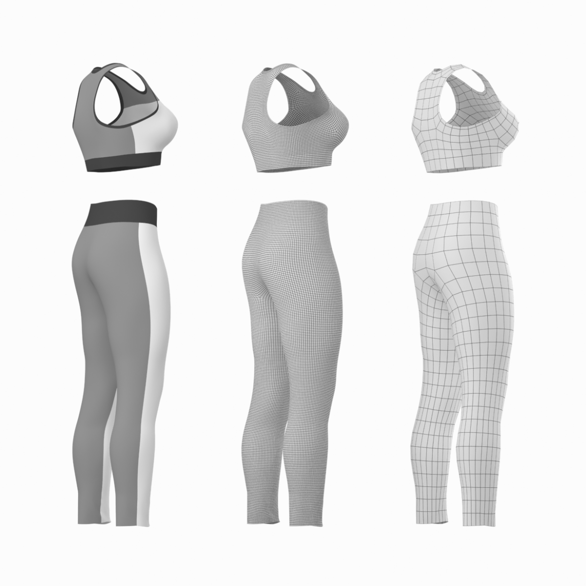 woman sportswear 6 base mesh design kit 3d model 3ds max fbx blend c4d dae ma mb  obj ztl 321047