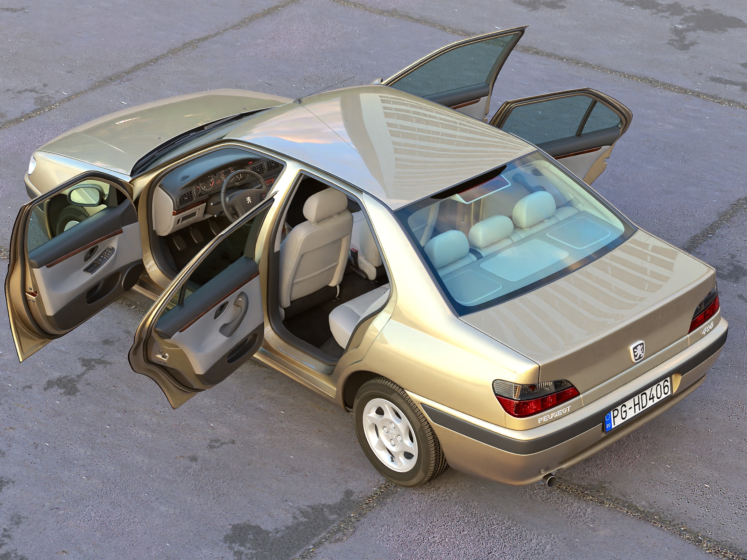 Peugeot 406 sedan 1995 3D Model $149 - .max .unknown .obj .ma .lwo