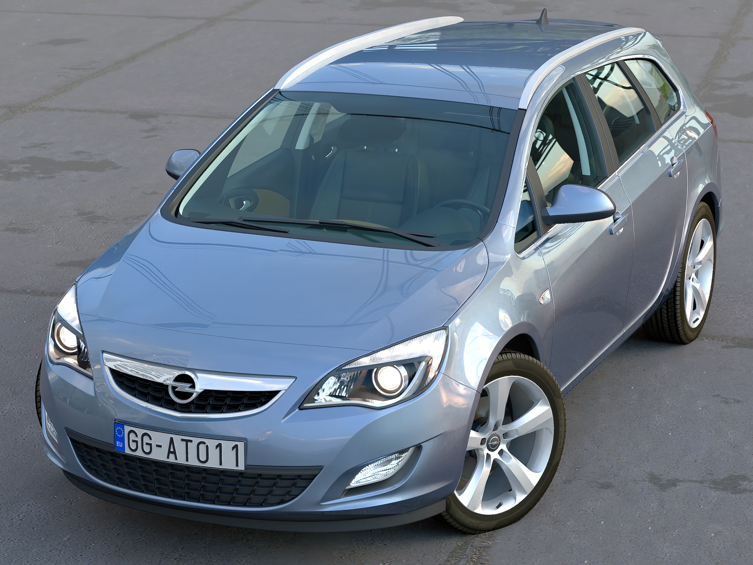 Opel Astra J OPC 2015 3D model - Download Vehicles on