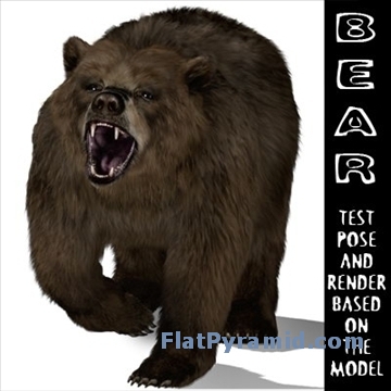 3D Model of Bear High Detailed Realistic Bear UVmapped and smoothable
