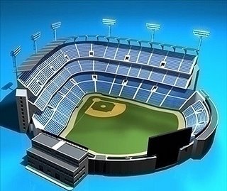 Baseball Stadium 3D model in 3ds, dxf, c4d, obj