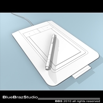 bamboo pen tablet 3d model 3ds dxf c4d obj 102872