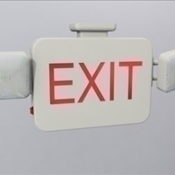 exit sign 3d model 3ds max wrl wrz obj 109054