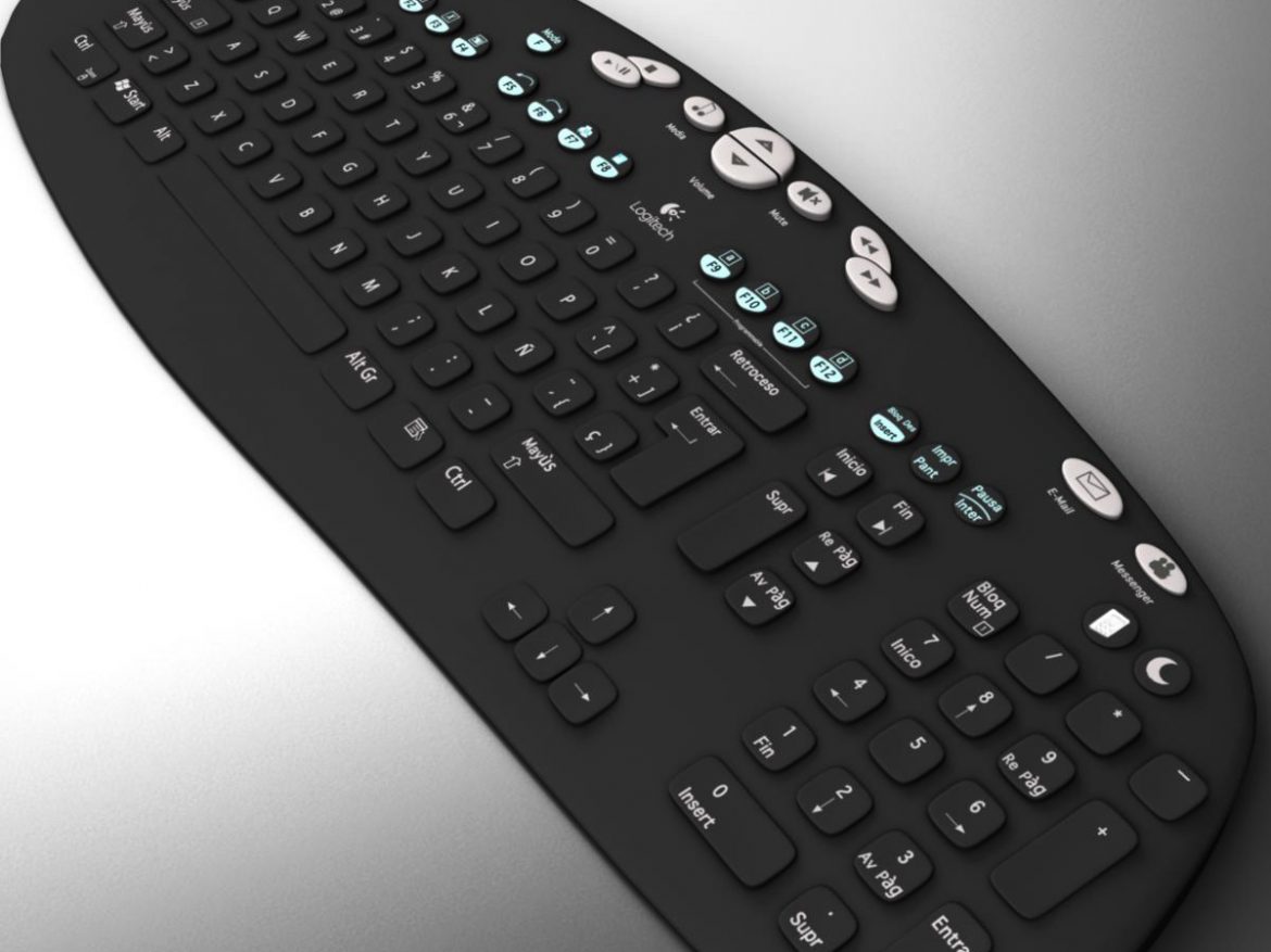 keyboard black 3d model 3ds max fbx ma mb obj 155938