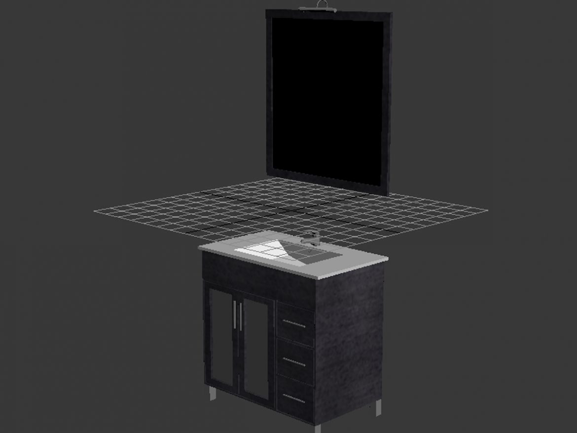 lowpoly sink and mirror 3d model 3ds max fbx ma mb obj 158026