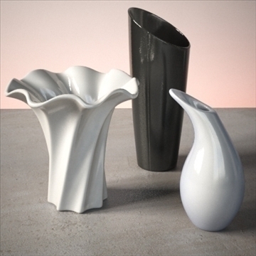 vase set 3 3d model 3ds max dwg fbx lwo ma mb hrc xsi obj 102460