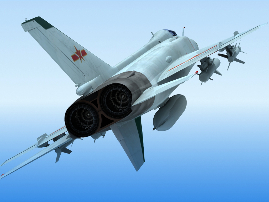 j-8f china fighter 3d model 3ds max fbx obj 123554