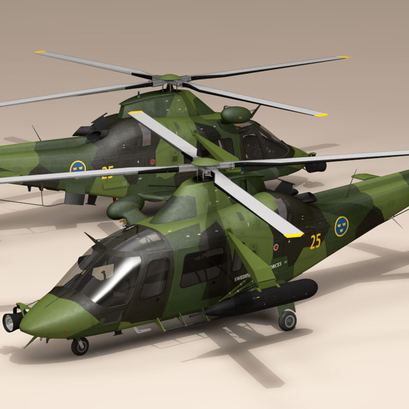 aw109luh swedish air force 3d model 3ds dxf fbx c4d dae obj 153374