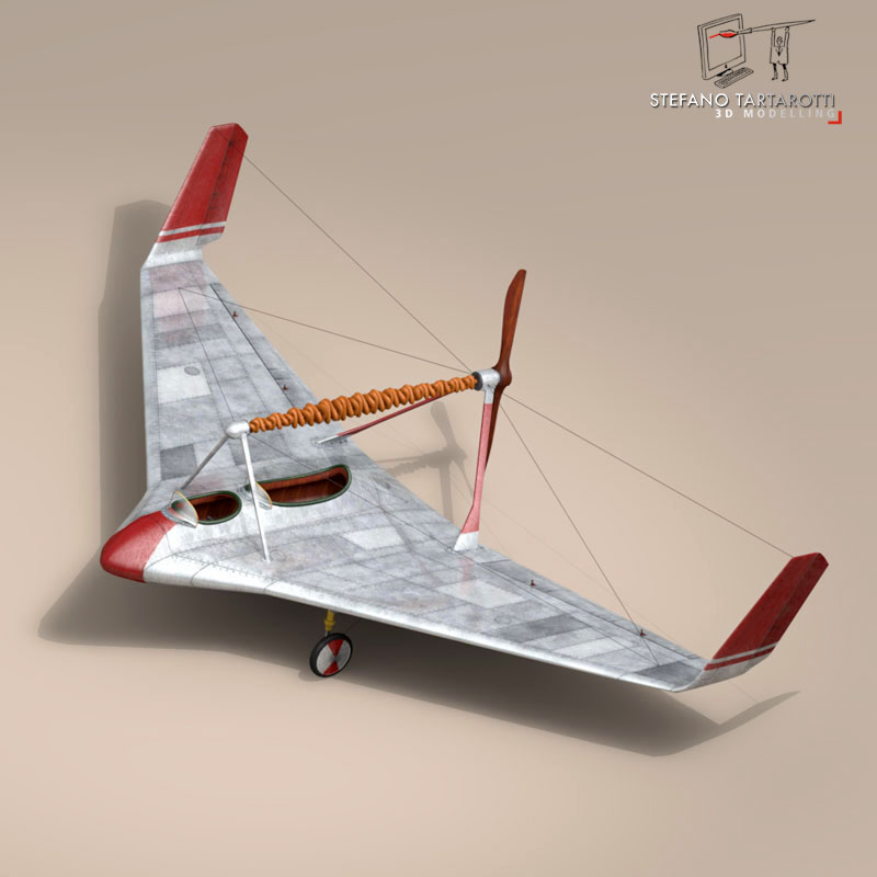 rubber band airplane 3d model 3ds dxf fbx c4d obj 145805