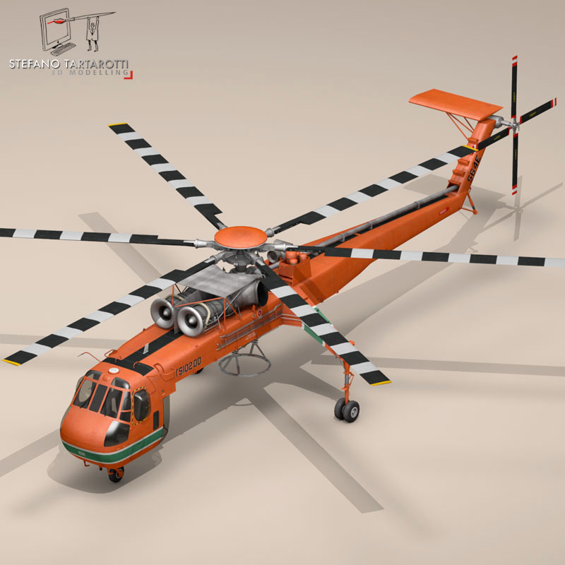 s 64e skycrane 3d model 3ds dxf fbx c4d obj 150694