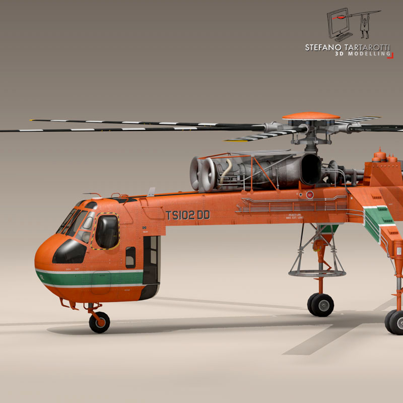 s 64e skycrane 3d model 3ds dxf fbx c4d obj 150695