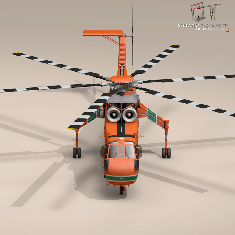 s 64e skycrane 3d model 3ds dxf fbx c4d obj 150701