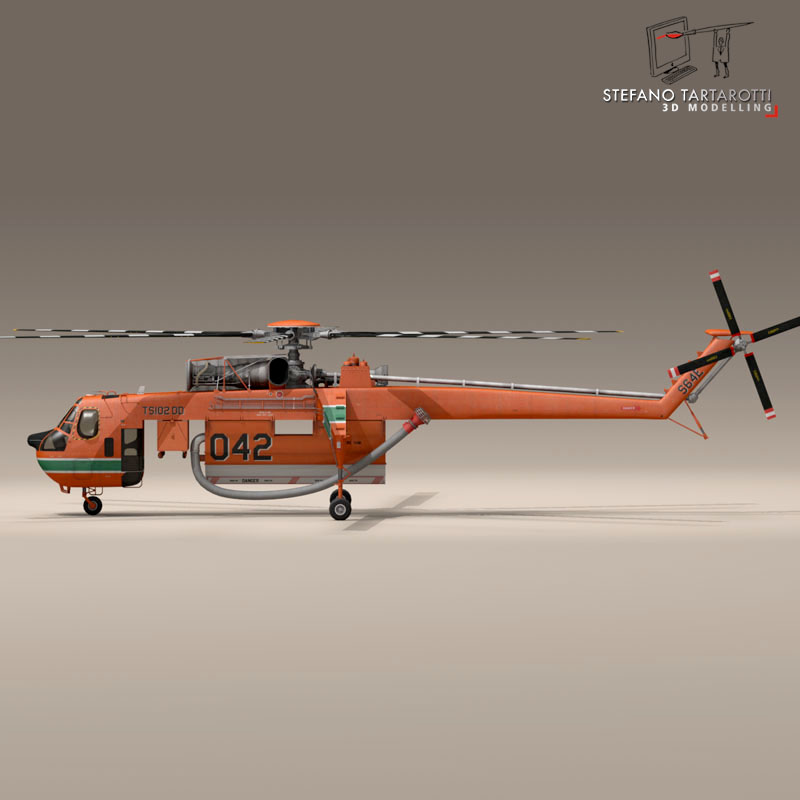 s64f skycrane 3d model 3ds dxf fbx c4d dae obj 150682