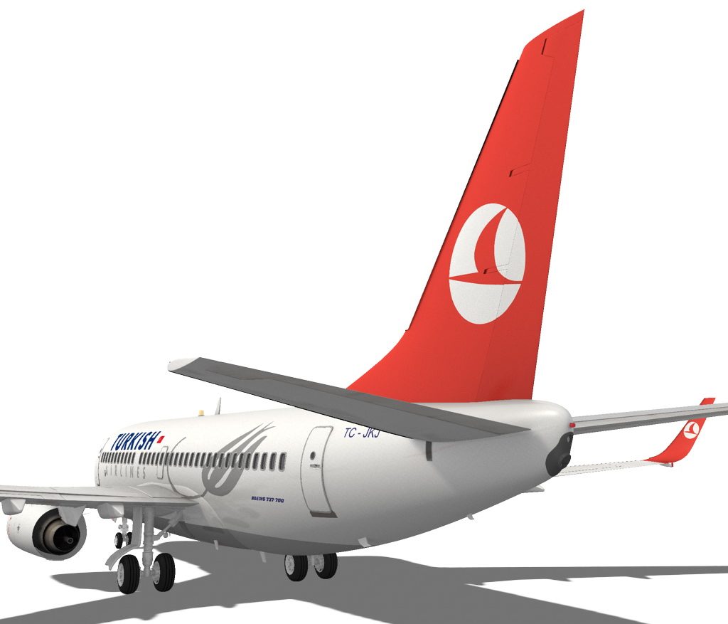 turkish airlines boeing 737-700w 3d model max fbx c4d ma mb obj 120282