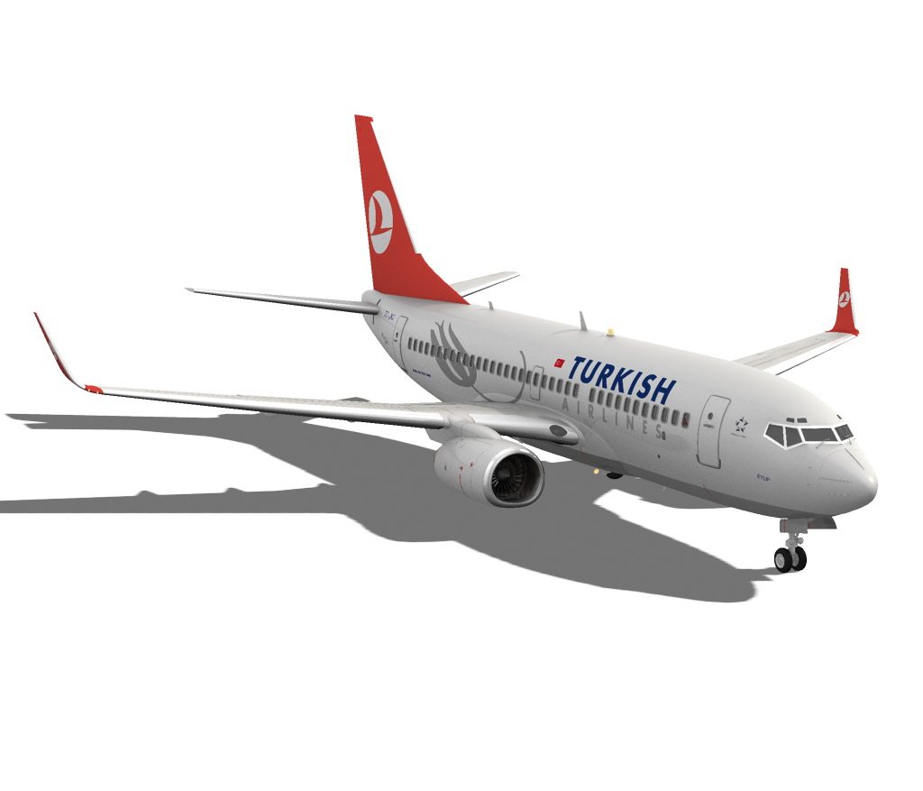 turkish airlines boeing 737-700w 3d model max fbx c4d ma mb obj 120283
