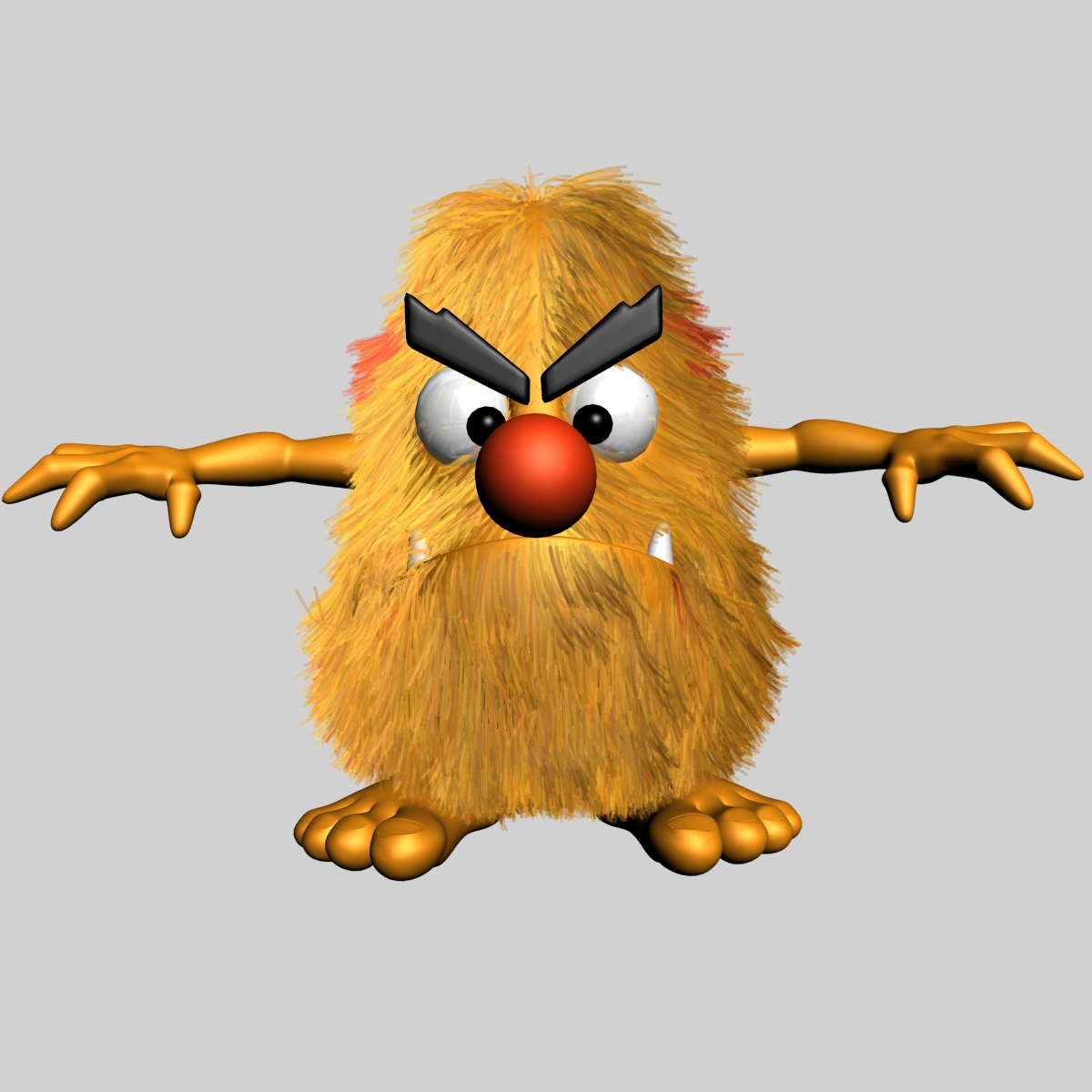 hairy monster rigged 3d model 3ds max fbx obj 155493