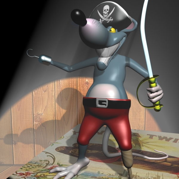 pirate rat jack sparrow rigged 3d model 3ds max fbx lwo obj 112383