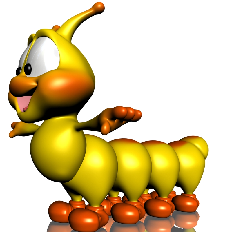 cartoon caterpillar 3d model 3ds max fbx obj 157710