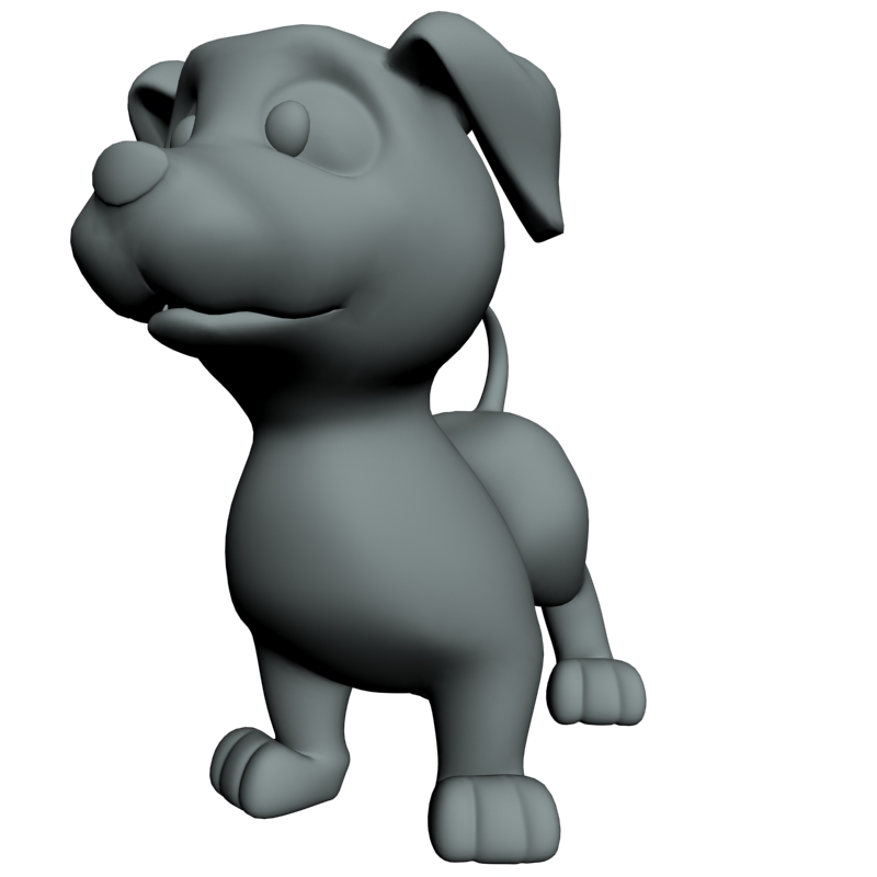 cartoon dog rigged 3d model 3ds max fbx obj 158246