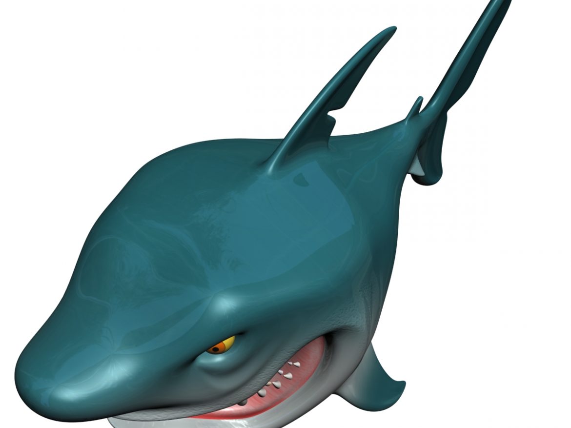 cartoon shark rigged 3d model 3ds max fbx obj 159706