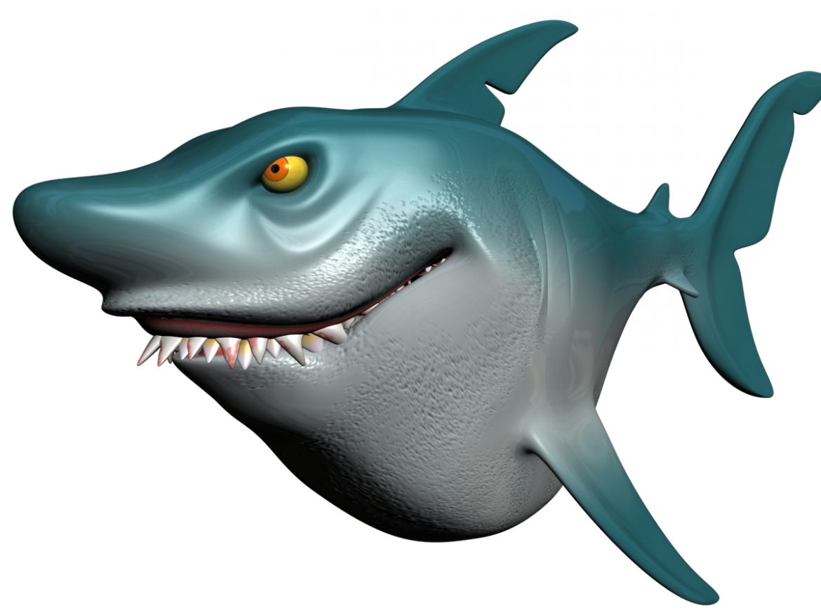 cartoon shark rigged 3d model 3ds max fbx obj 159707