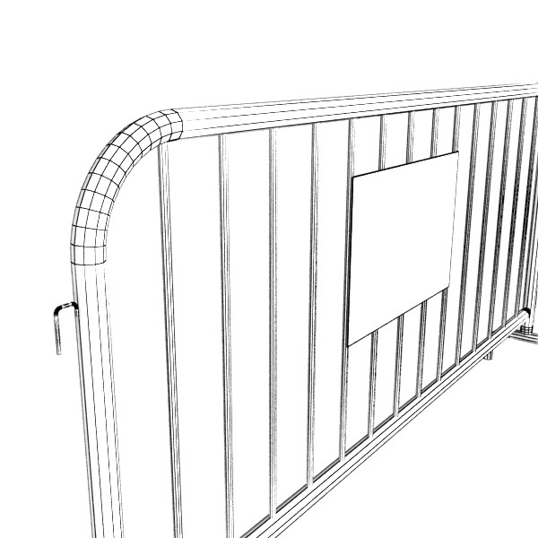 barrier fence high detail 100 x 100 unwra 3d model 3ds max fbx obj 130910