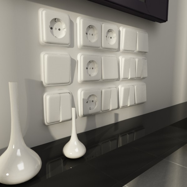 electric switch & outlet collection 3d model 3ds max fbx obj 132168