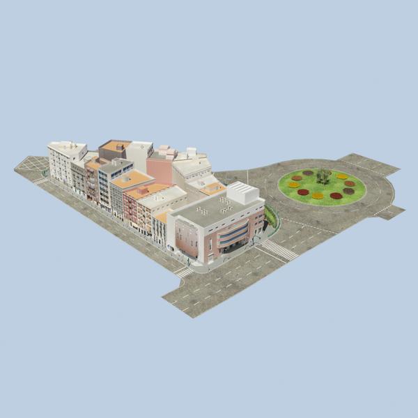 european city block 01 3d model max fbx texture obj 150424