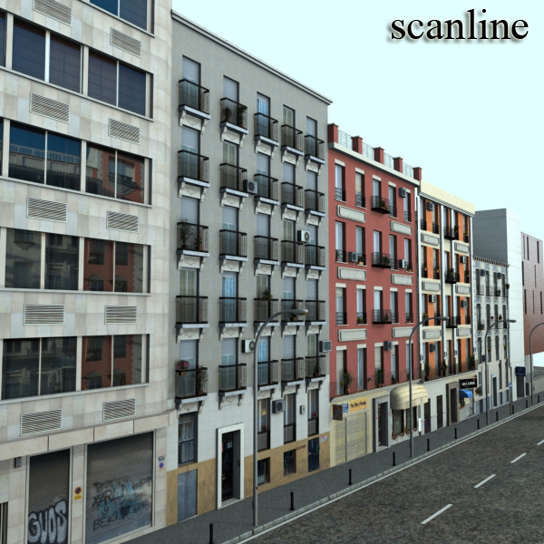 european city block 01 3d model max fbx texture obj 150453
