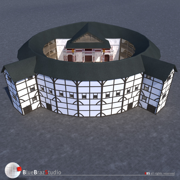 globe theatre 3d model 3ds dxf fbx c4d obj 140673