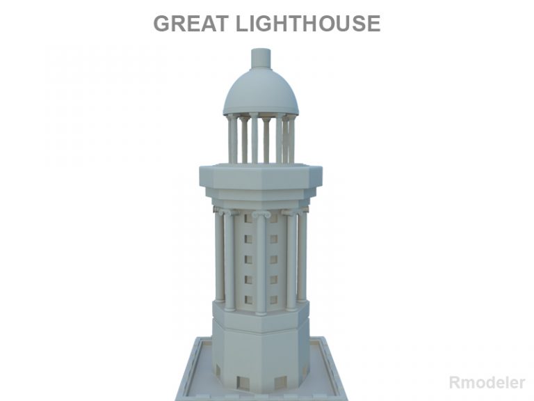 Great Light House of Alexandria 3D Model FlatPyramid