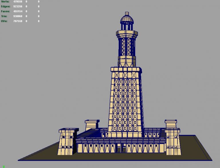Great Light House of Alexandria 3D Model FlatPyramid