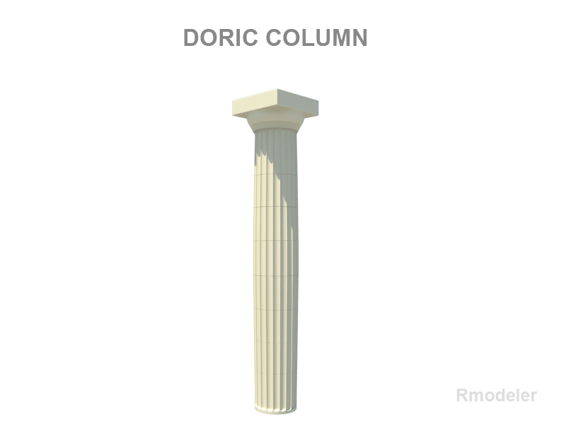 greek column doric 3d model 3ds fbx c4d lwo ma mb hrc xsi obj 119688