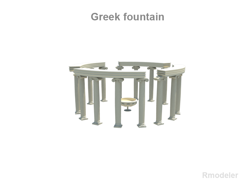 greek fountain 3d model 3ds fbx c4d lwo ma mb hrc xsi obj 119691