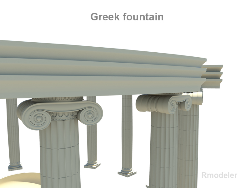greek fountain 3d model 3ds fbx c4d lwo ma mb hrc xsi obj 119692