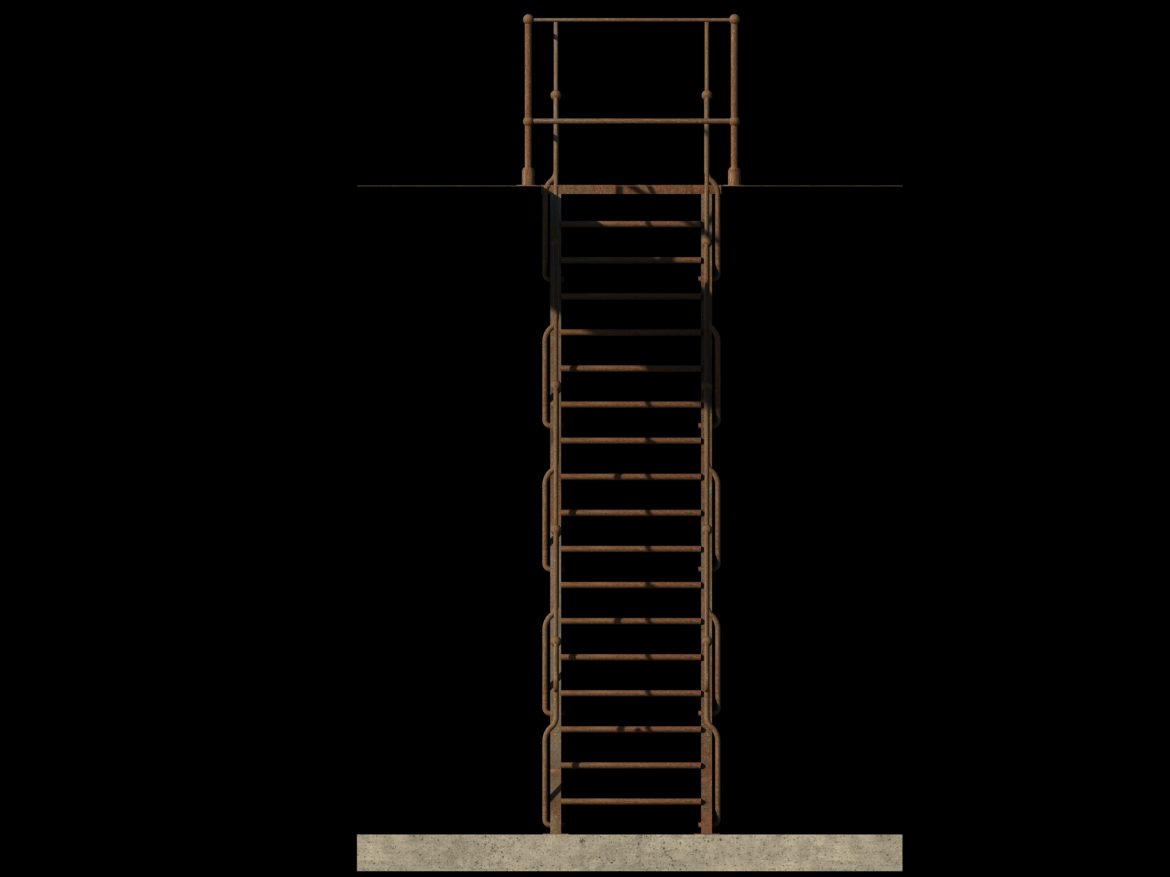 iron stair 3d obj 3d model 3ds dxf c4d skp obj 148394