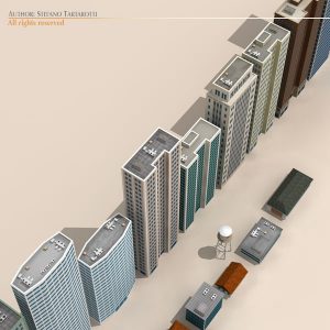 Low Poly Buildings Collection 3d Model Flatpyramid