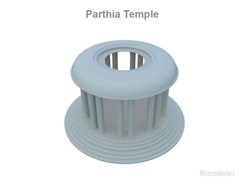 parthia temple 3d model 3ds fbx c4d lwo ma mb obj 124688